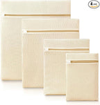 4Pcs Cotton Mesh Laundry Bags for Delicates, Breathable Mesh Garment Bag for by ABRRLO