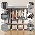 VTRIN Portable Closet for Hanging Clothes 67 Inch Wide Large Capacity Portable - Image 4