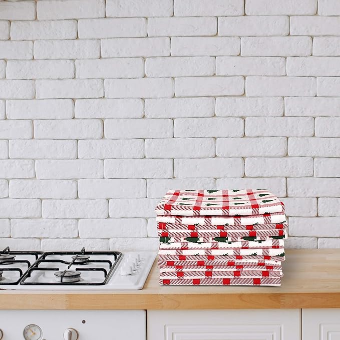 Urban Villa Christmas Kitchen Towels Christmas Tree Print Premium Quality 100% - Image 3
