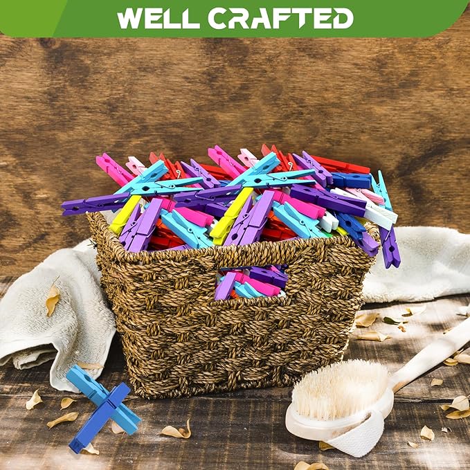 100 Pcs Colored Clothes Pins Wooden, Colored Clothespins - Image 6