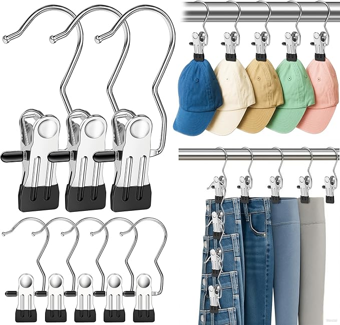 Myfolrena Hanger Clips for Hanging Heavy Duty Clothes Hooks Clips 18pc Clothes by Myfolrena
