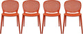 2xhome Set of 4 Patio Dining Chairs | Modern Stackable Outdoor Pool Side Chair | Weather Resistant Plastic for Yard, Porch, Balcony, Kitchen, Orange by 2xhome