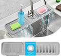 24"Longer Silicone Faucet Mat for Kitchen Sink, 5° Slope Faucets Draining Mat by TUYOART