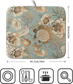 Retro Flower Bird Dish Drying Pad 16 x 18 Inch - Image 2