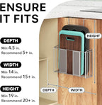 Simple Houseware Over Cabinet Door Organizer, 12.5"Wx3.75"Dx18"H, Mesh Silver - Image 3