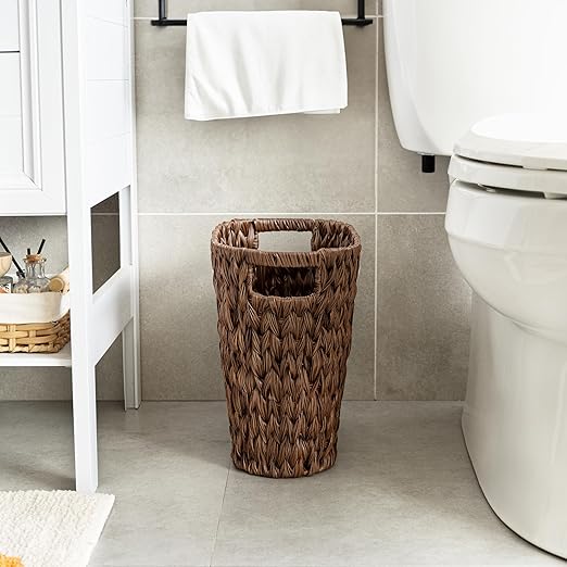 GRANNY SAYS Wicker Waste Basket, Waterproof Bathroom Trash Can, Bedroom Can - Image 4