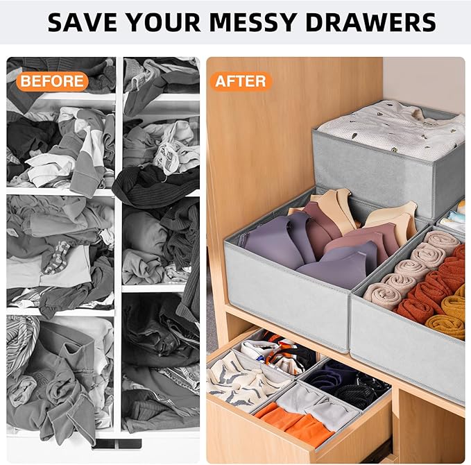 Criusia Drawer Organizers for Clothing 15 Pack, Foldable Fabric Closet - Image 2
