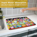 Vintage Flowers Dish Drying Mats Spring Floral Drying Matt Kitchen Counter 18x24 - Image 7