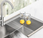 Tomorotec 21" x 15.5" Roll Up Dish Drying Rack Over Sink Drying Rack Sink Cover - Image 8