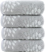 Pidada Hand Towels Set of 4 Hydrangea Floral Pattern 100% Cotton Absorbent Soft by Pidada