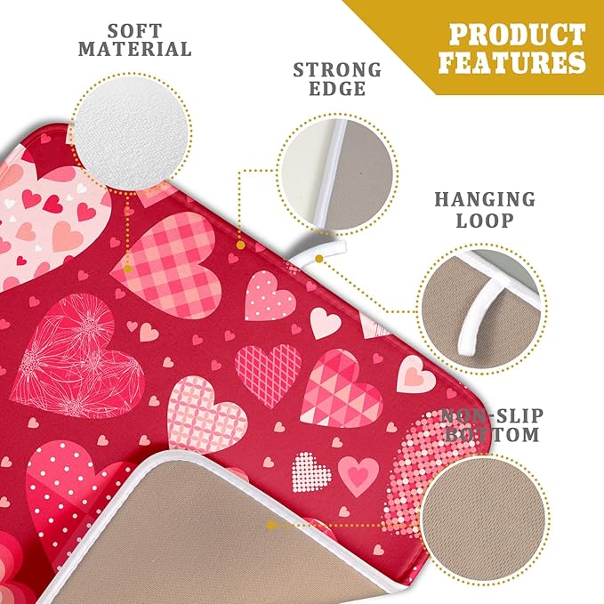 Valentine Day Love Heart Dish Drying Pad 16 x 18 Inch - Image 4