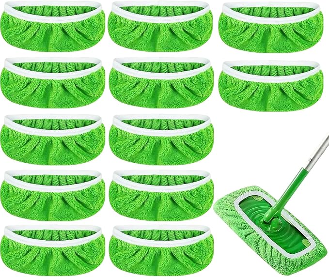 12-Pack Reusable Coral Fleece Mop Pads Washable Wet Mopping Cloths and Dry by Unknown