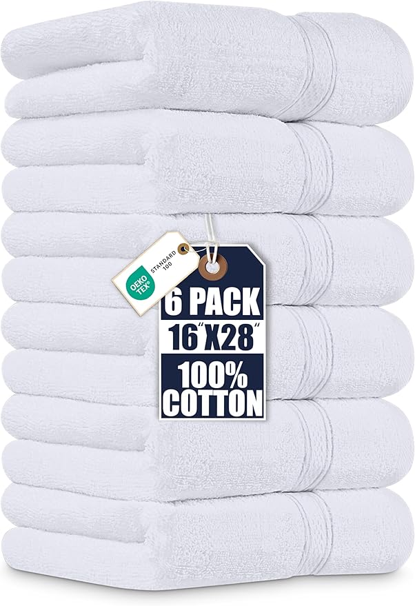 Utopia Towels 6 Pack Premium Hand Towels Set, 16 by 28 inches, 100% Ring Spun by UTOPIATOWELS