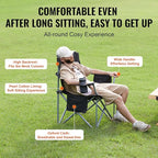 VEVOR Oversized Camping Folding Chair, Portable Heavy Duty Outdoor Quad Lumbar Back Padded with Side Pockets, Cup Holder and Cooler Bag for Beach, Lawn, Picnic, Fishing, Backpacking, Black - Image 7