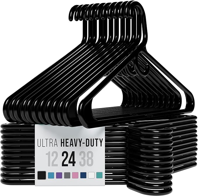 NEATERIZE Ultra Heavy Duty Plastic Clothes Hangers by Neaterize