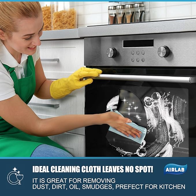 Airlab Streak Free Miracle Cleaning Cloths Easy Clean Nanoscale, Microfiber - Image 3