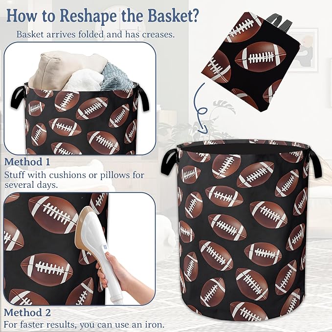 American Football Laundry Basket, Oxford Cloth Laundry Hamper - Image 6