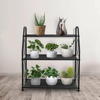 Plant Stand, 3 Tier Plant Shelf for Indoor Outdoor, Heavy Duty Metal Outdoor Plant Stand Holder Rack for Living Room Balcony and Garden, Black - Image 2