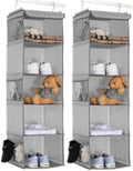5 Shelves Hanging Closet Organizer, 2 Pack Hanging Storage by BrilliantJo