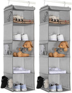 5 Shelves Hanging Closet Organizer, 2 Pack Hanging Storage by BrilliantJo