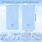 2 Pcs Blue Scalloped Hand Towels - Image 2