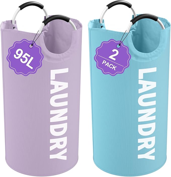 Set of 2 Collapsible Laundry Baskets by IHOMAGIC