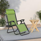 Best Choice Products Set of 2 Adjustable Steel Mesh Zero Gravity Lounge Chair Recliners w/Pillows and Cup Holder Trays - Lime Green - Image 2