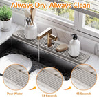23.6 Inch Stone Faucet Mat for Kitchen Sink Splash Guard, Diatomite Sink - Image 3