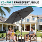 AreShark 7.5FT Patio Umbrella Table Market Umbrella with 6 Sturdy Ribs, Button Tilt/Crank, Heavy-Duty Outdoor Umbrellas for Pool, Deck, Garden and Backyard, Gray - Image 4