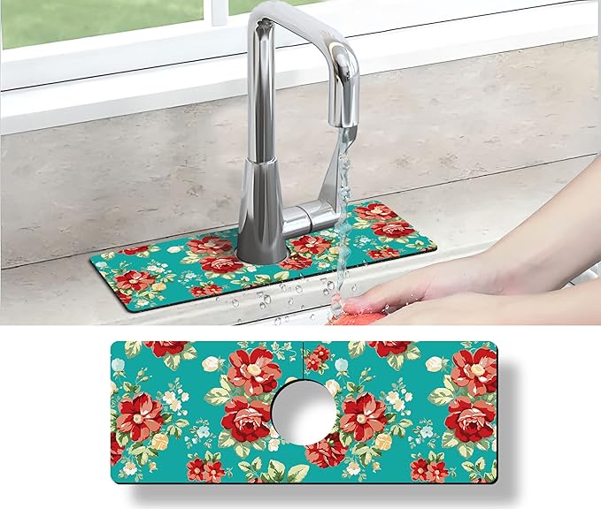 Kitchen Sink Splash Guard Faucet Mat Super Absorbent Fast Drying Mat Sink - Image 6