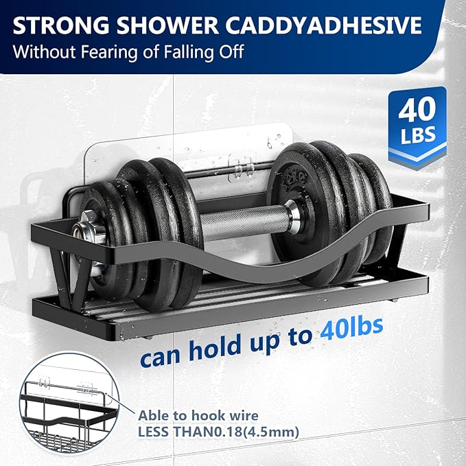 9-Pack Shower Caddy Adhesive Replacement, Transparent Adhesive Hooks Stickers - Image 2