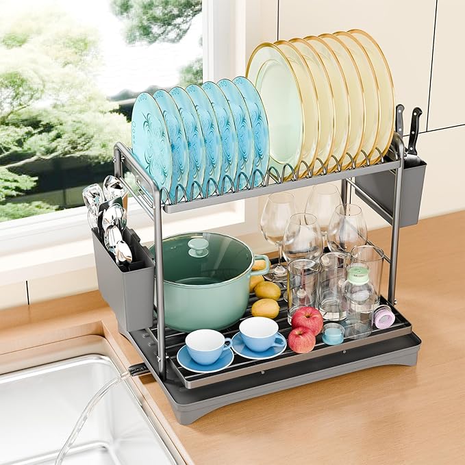 Simple Trending Dish Drying Rack, 2-Tier Dish Rack by SimpleTrending