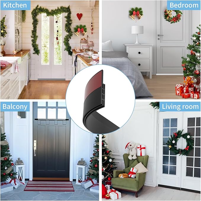 Hojoy 2 Pack Under Door Draft Stopper, Adjustable Door Sweep Anti-Collision - Image 3
