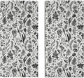 Spring Floral Hand Towels for Bathroom Set of 2 Black Grey White Flower Leaves by Aytipun