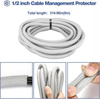 JOTO 1 Pack Cable Management Sleeve, 26 Feet Cord Organizer System - Image 4