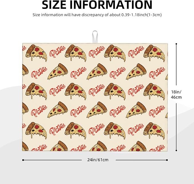 Cute Pizza Food Microfiber Dish Drying Mat - Image 4