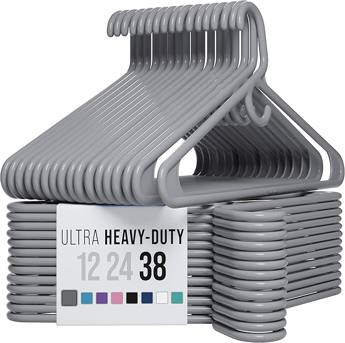 NEATERIZE Ultra Heavy Duty Plastic Clothes Hangers by Neaterize