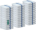Bar Mop Blue Stripe 6 lbs 16x19 Pack of 36, 100% Cotton Double Stitched Route by TOALLA