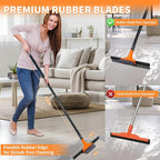 Rubber Floor Squeegee for Concrete Tile Floor, Large Water Squeegee Heavy Duty - Image 2