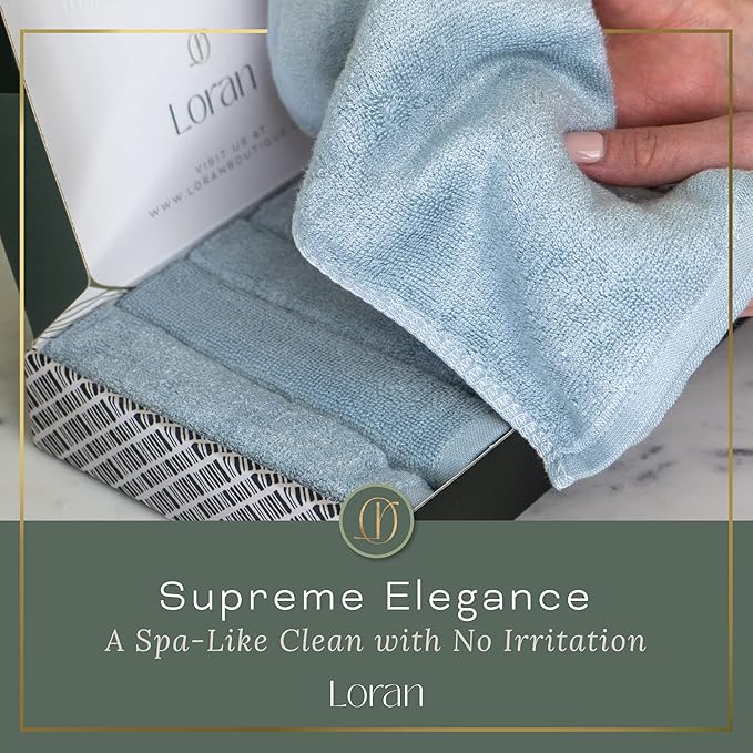 Sky Blue Washcloths Set of 6 Soft Facial Cloths 10” x 10” 100% Viscose Derived - Image 7