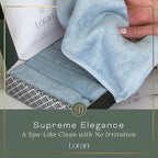 Sky Blue Washcloths Set of 6 Soft Facial Cloths 10” x 10” 100% Viscose Derived - Image 7