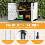 LHBcraft Outdoor Storage Cabinet 36 Cu Ft with Lockable Doors, Portable Horizontal Resin Storage Shed - Easy to Assemble, Waterproof Small Storage Shed with Floor - Image 2