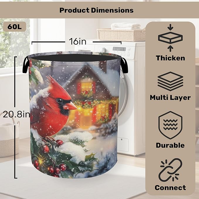 Red Cardinal Cottage Foldable Laundry Hamper - Image 2