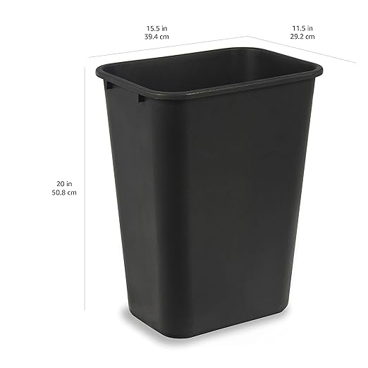 Amazon Basics Rectangular Commercial Office Wastebasket, Space-Saving, 10 Gallon - Image 6