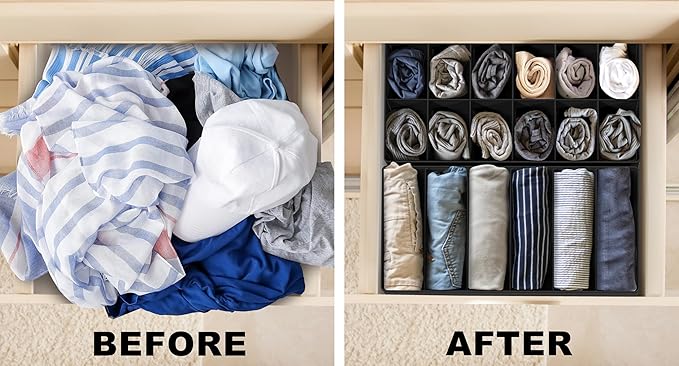 Simple Houseware Closet Underwear Organizer Drawer Divider Assorted 7 Pieces - Image 6