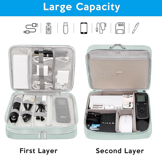 CILLA Electronic Organizer Travel Case, Travel Cord Organizer Case Portable - Image 7