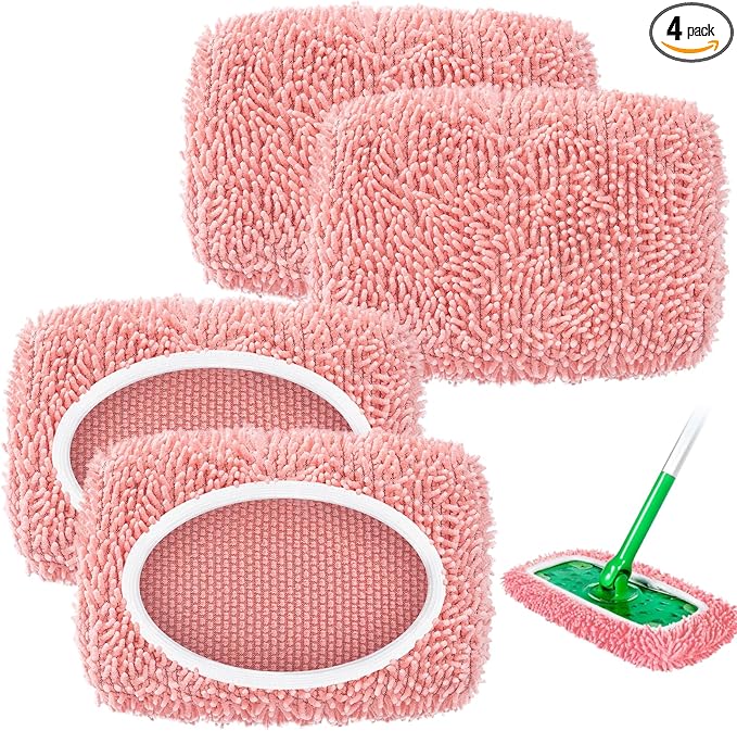 4 Pack Reusable Mop Pads Compatible by Nicemiya
