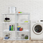 Gracious Living 2 Pack Light Duty Storage Shelves, Knect-A-Shelf 4-Shelf Ventilated Shelving Rack Organizer for Home, Garage, Basement & Laundry, White - Image 5