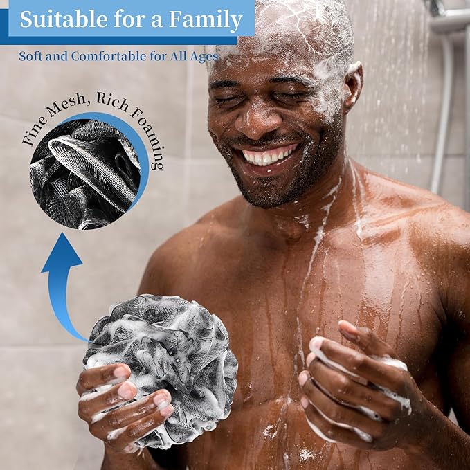 Bath Loofah Shower Sponge Body Back Scrubber Soft Mesh Shower Puffs Exfoliating - Image 6