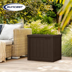 Suncast 17 x 22 Inch Resin 22-Gallon Patio Storage Deck Box, Java Brown (2 Pack) - Image 5